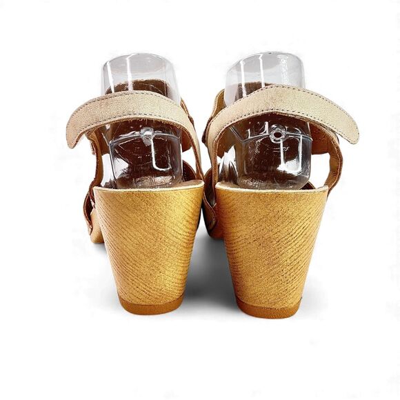 Dansko Women's Teagan Peep Toe Heeled Sandals Size 42 Slingback Vintage Beige - Picture 5 of 12